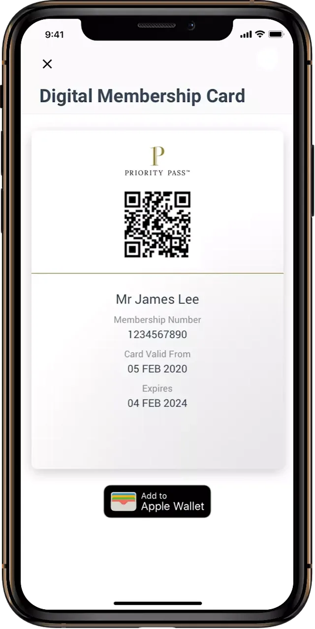 Priority Pass 电子会员卡